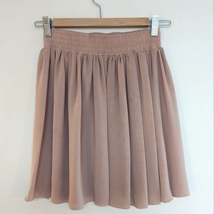 2 American Apparel Nude and Navy Chiffon Miniskirts
